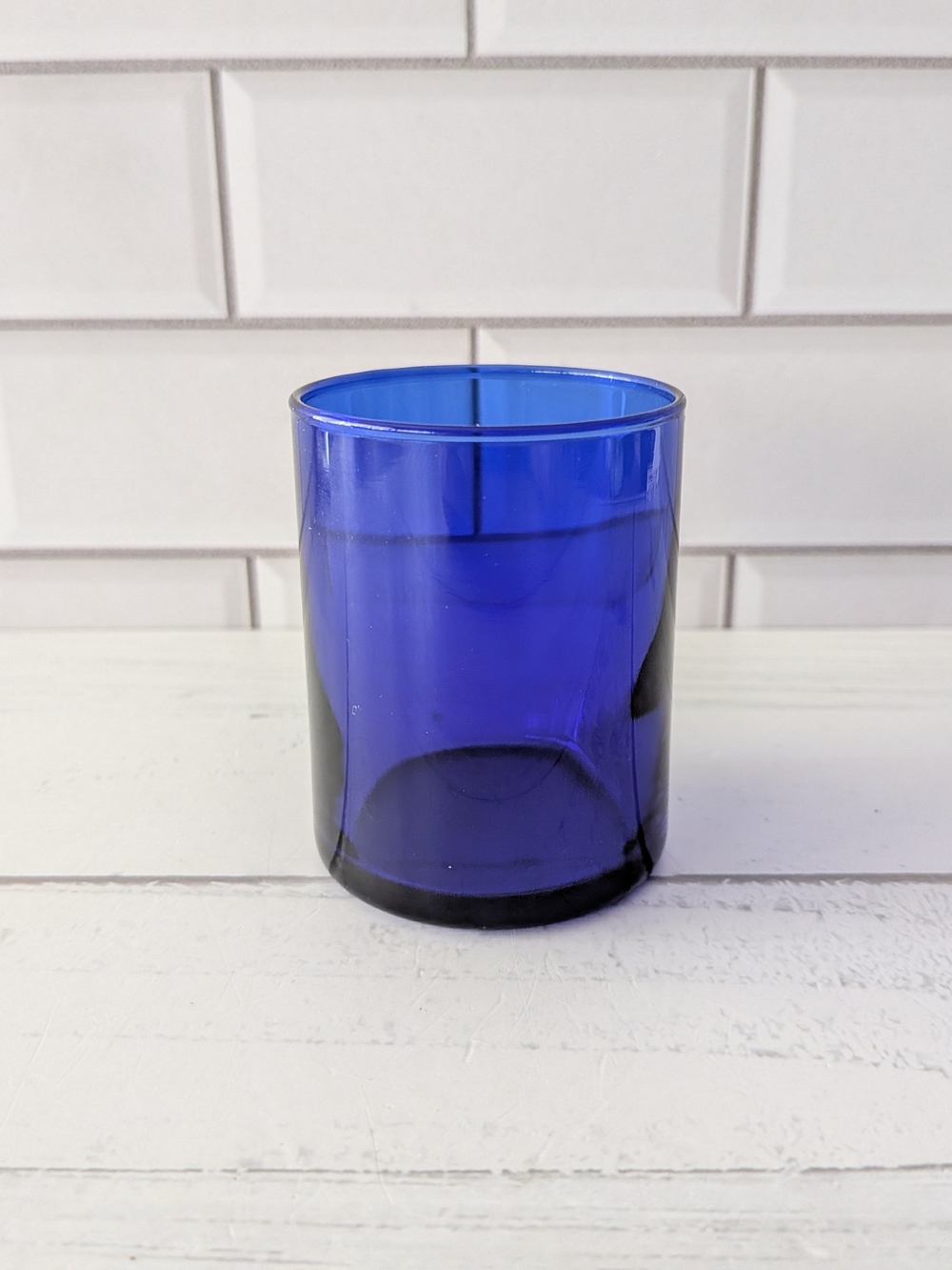 Vintage Libbey cobalt blue glass votive candle holder